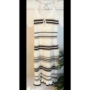 Madden NYC Cream and Chocolate Summer Dress Small